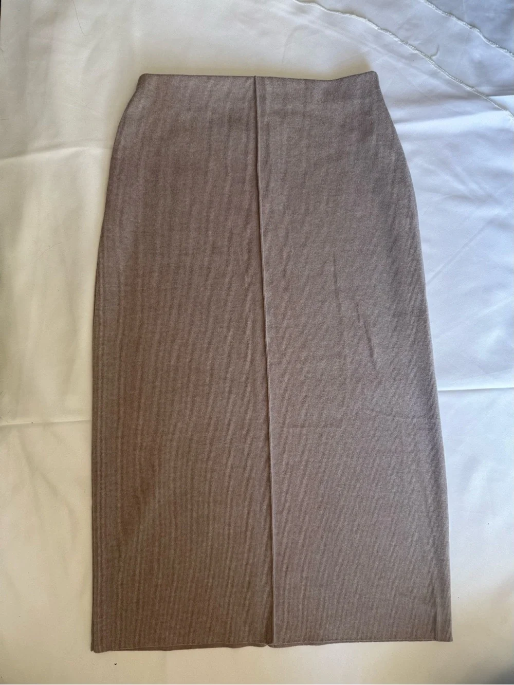 Zara Light Grey Purple Knit Midi Skirt Size Medium